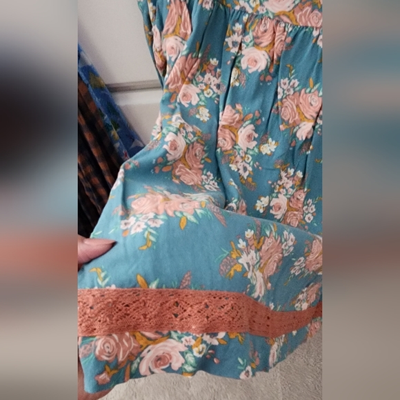 Matilda Jane Afina Girls' Top blue floral Size 10 - Picture 4 of 7